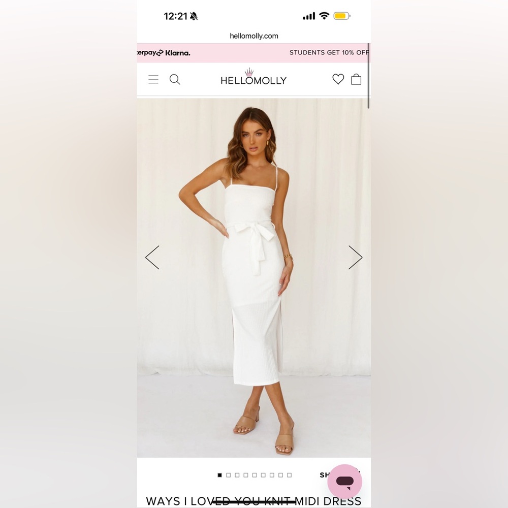 Hello Molly Ways I Loved You Knit Midi Dress White Size S